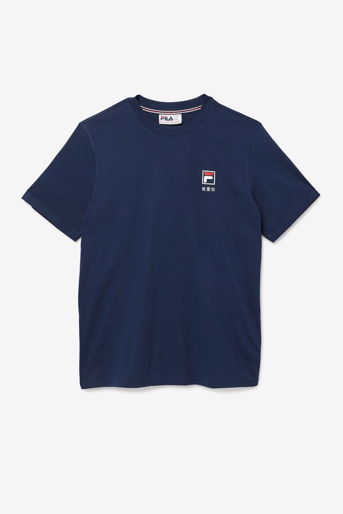 Fila Kildare T-Shirt Navy - Mens - 72158JHTB